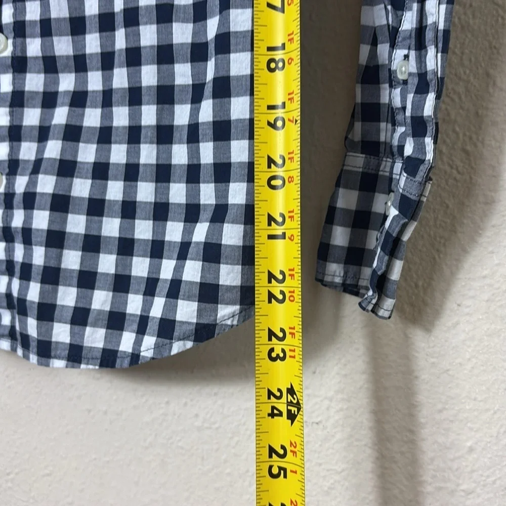 J. Crew Button Down in Gingham Check Navy Blue White size XS
